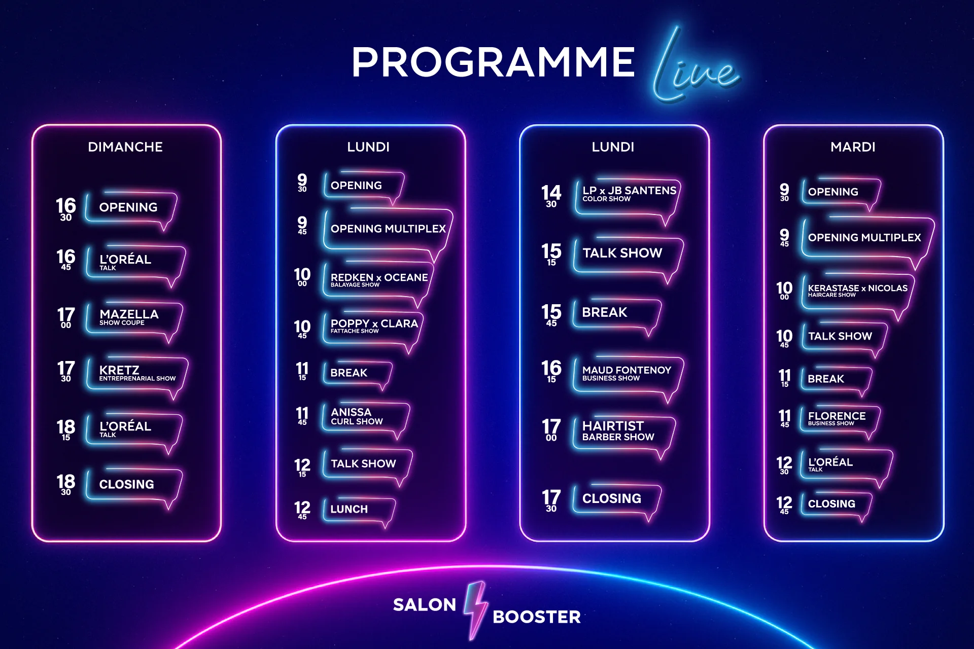Programme Salon Booster Live